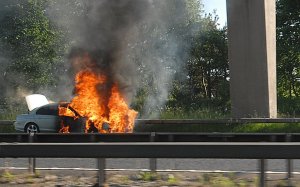 burning car